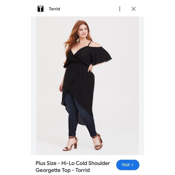 Torrid size 2 black hi-low cold shoulder tunic top - Picture 1 of 7